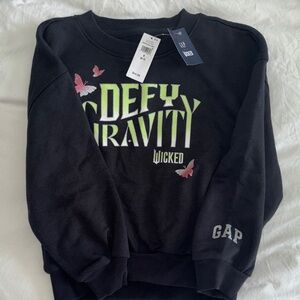 GAP Black 'Defy Gravity' Sweatshirt with Pink Butterflies